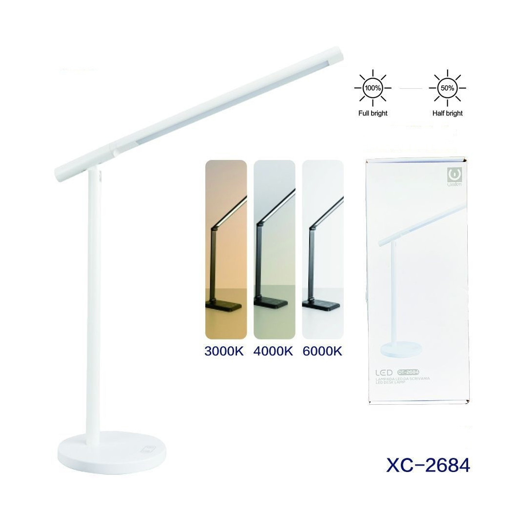 foto del prodotto trade shop - lampada led ricaricabile tavolo scrivania illuminazione multidirezionale dt-2684 -