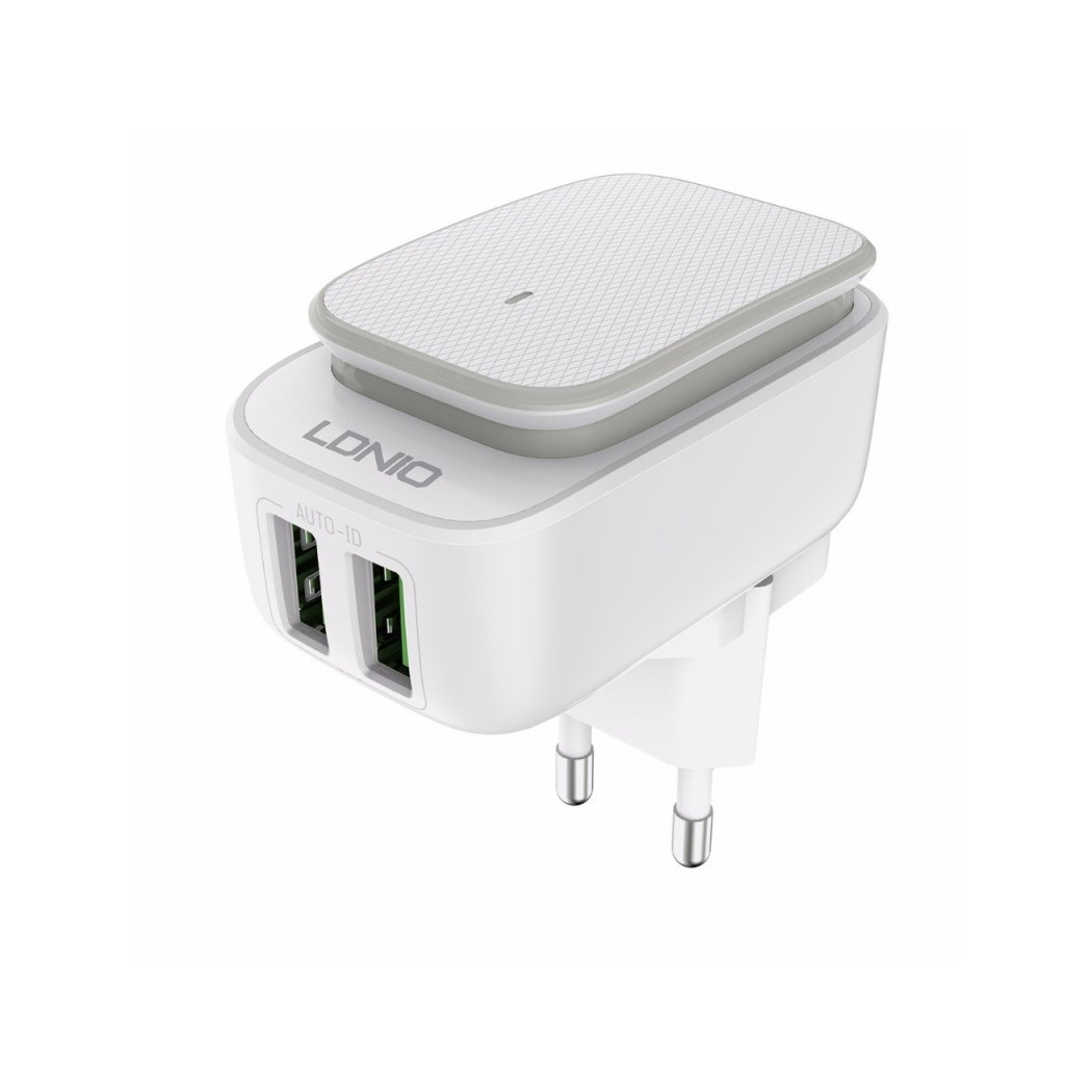 foto del prodotto trade shop lampada led touch con caricabatterie 2 porte usb da viaggio per android samsung 