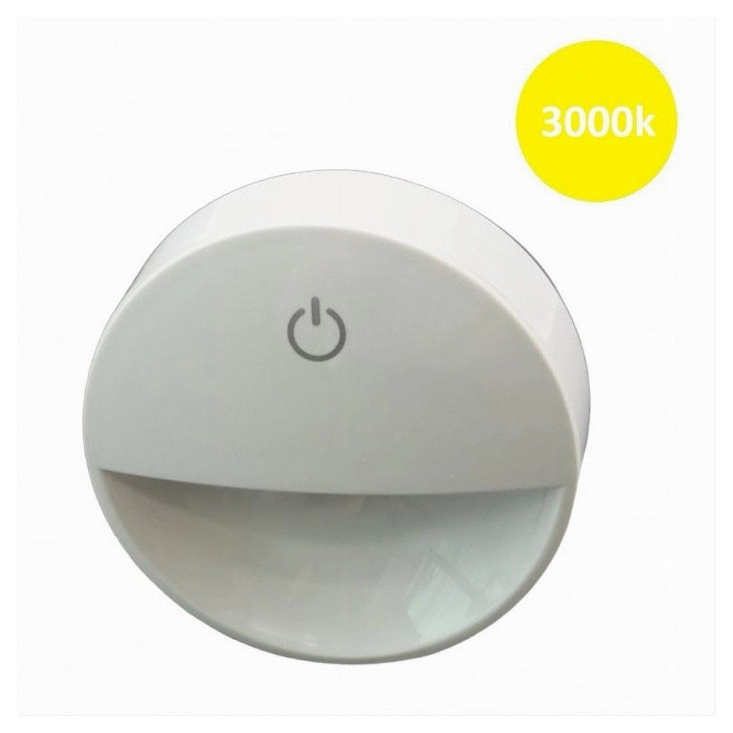 foto del prodotto trade shop lampada notturna con spina accensione touch punto luce led tonda bianco xgcmd 001 bianco caldo 