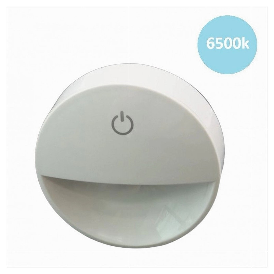 foto del prodotto trade shop lampada notturna con spina accensione touch punto luce led tonda bianco xgcmd 001 bianco freddo 