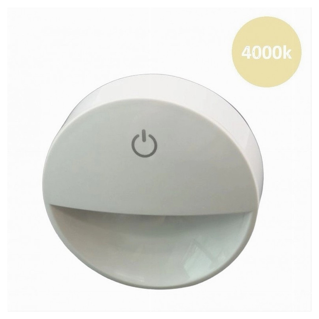 foto del prodotto trade shop lampada notturna con spina accensione touch punto luce led tonda bianco xgcmd 001 bianco naturale 