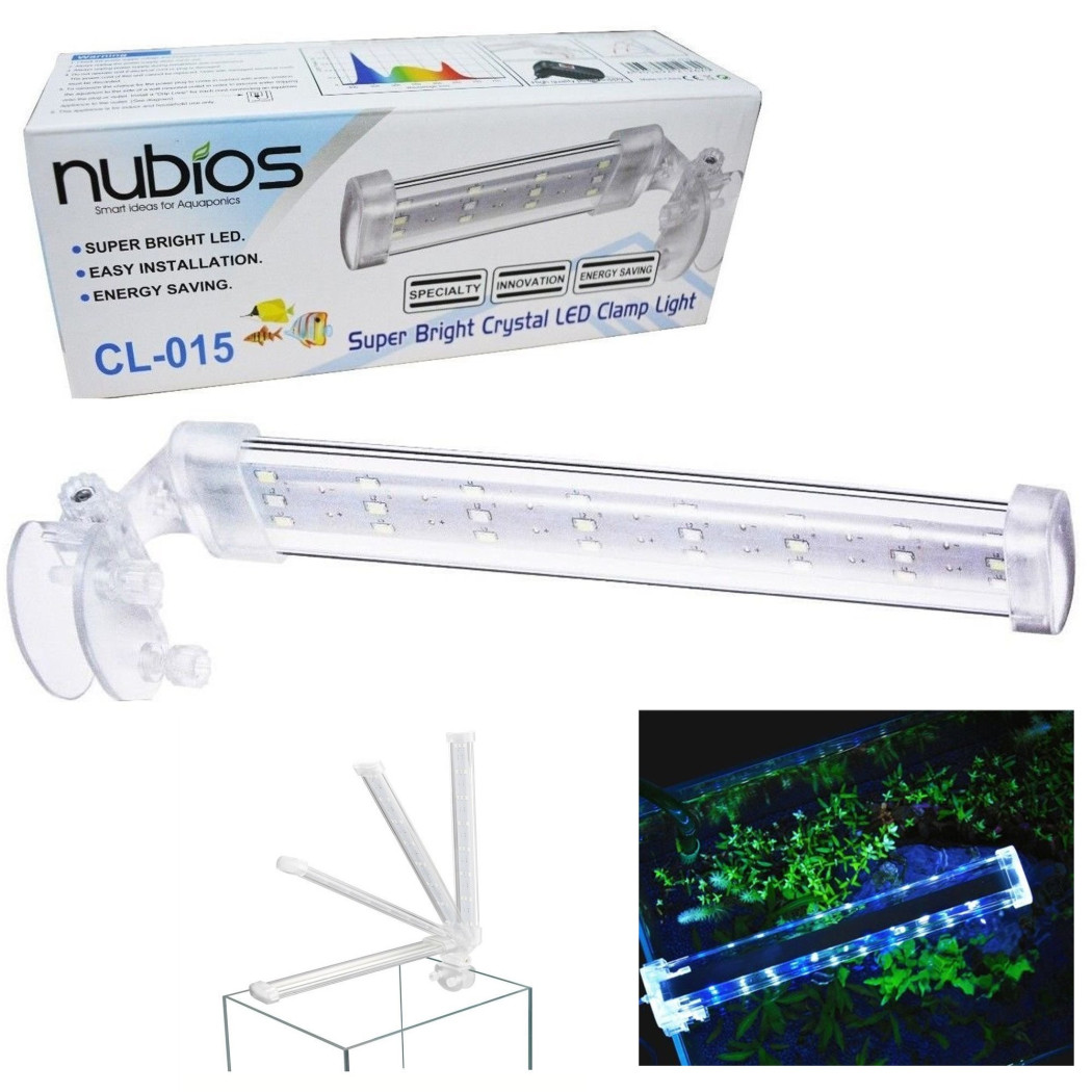 foto del prodotto trade shop lampada plafoniera led per acquario luce 4w bordo vasca vetro piante pesci 