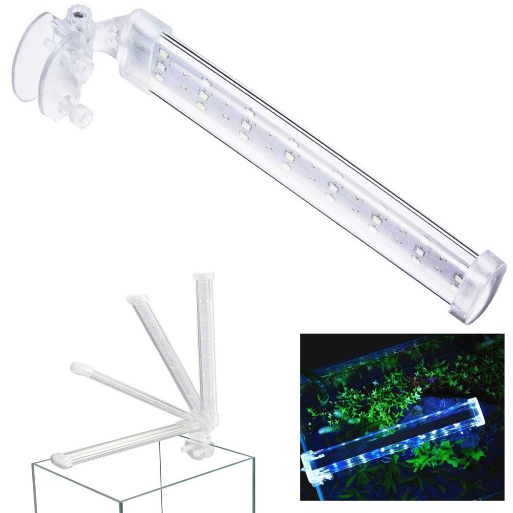 foto del prodotto trade shop lampada plafoniera led per acquario luce 8w bordo vasca vetro piante pesci 