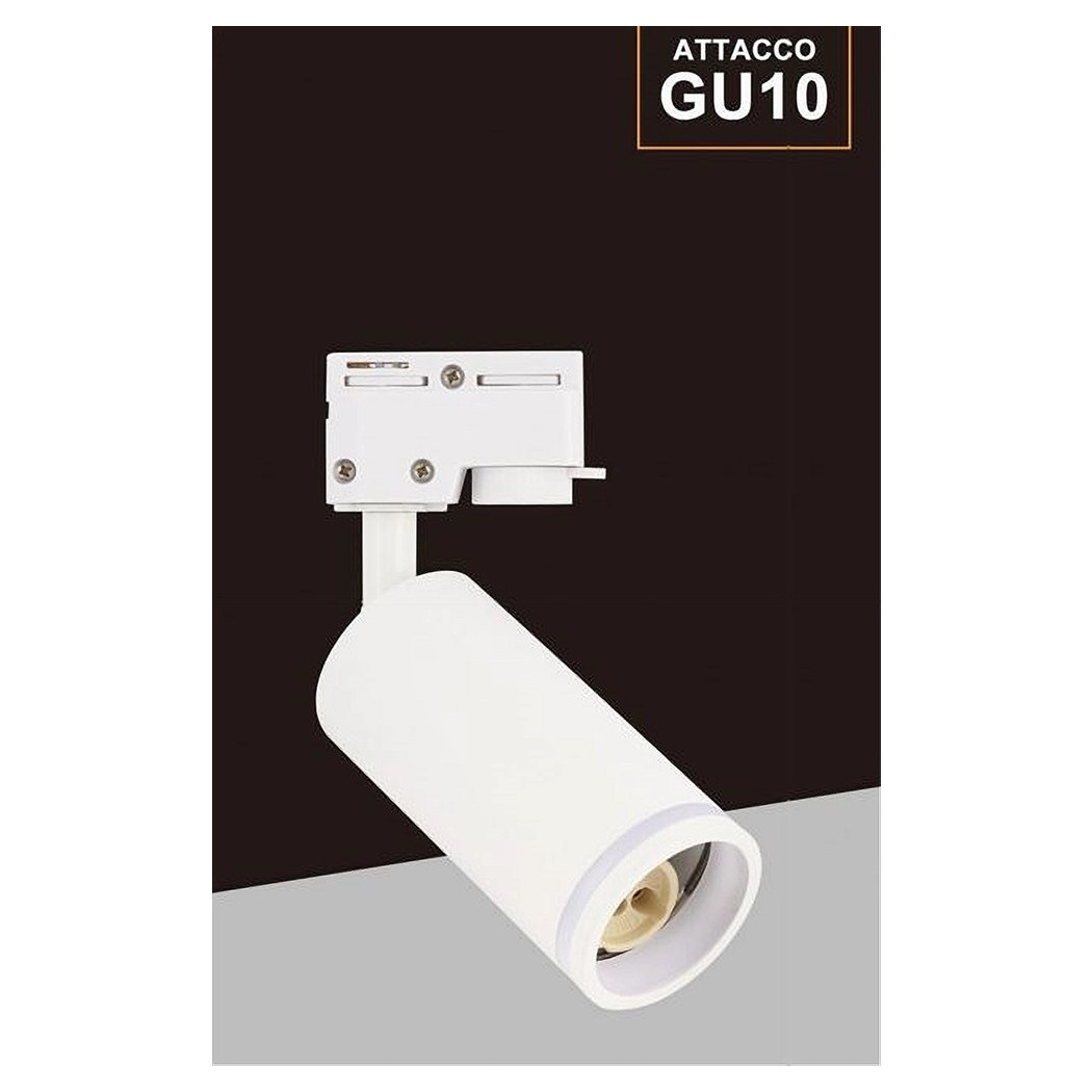 foto del prodotto trade shop lampada portafaretto cilindrico per binario monofase orientabile attacco gu10 194c bianco
