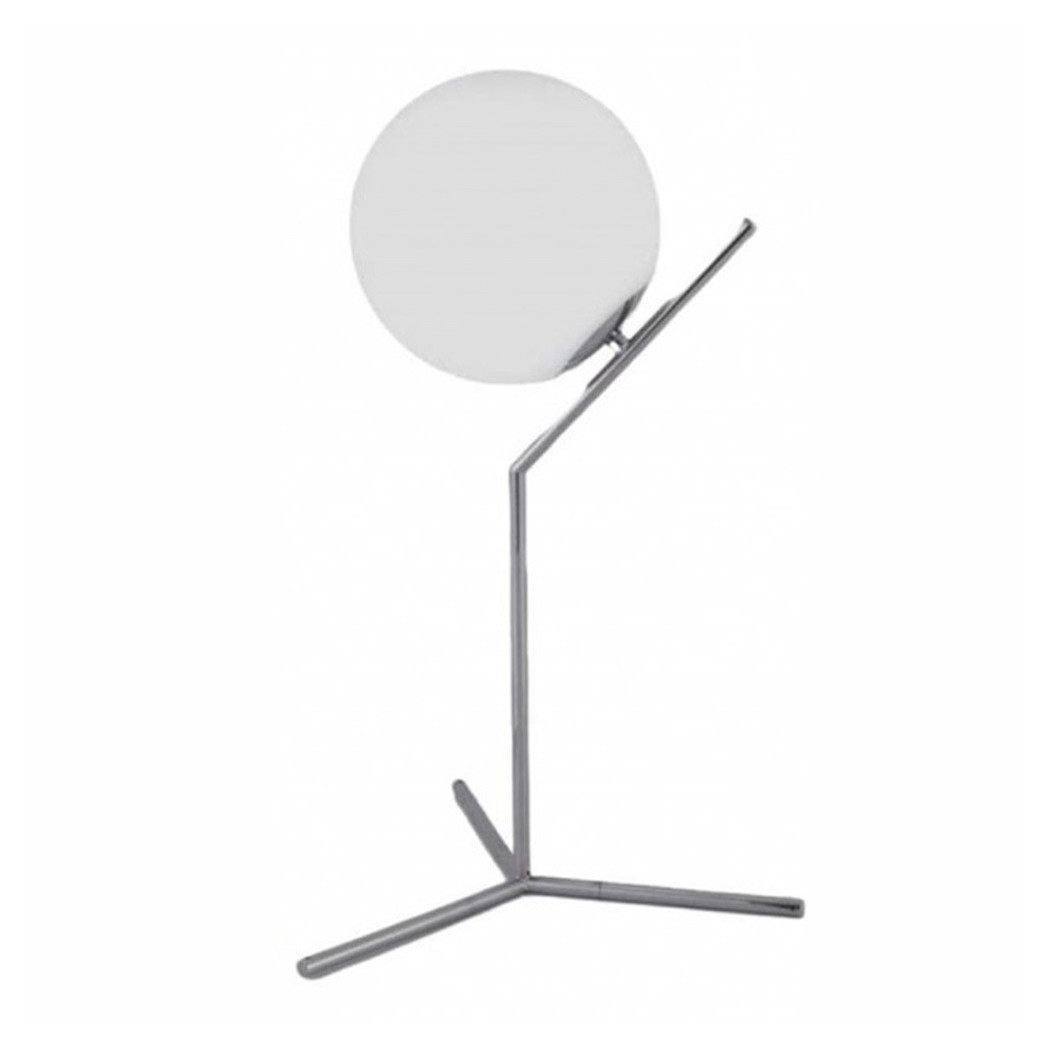 foto del prodotto trade shop lampada scrivania ramo con sfera e27 argento lucido luce tavolo minimal led 10236 