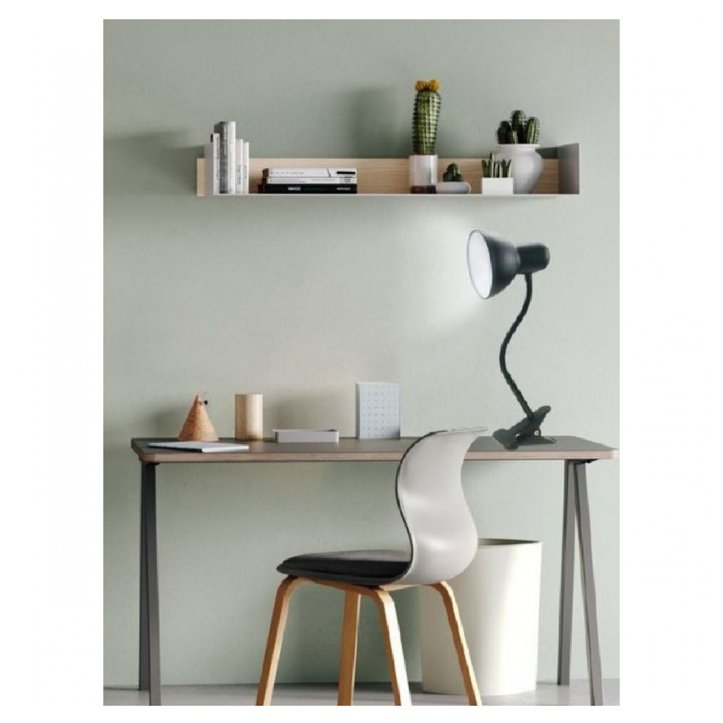 foto del prodotto trade shop lampada snodabile da scrivania luce tavolo braccio flessibile orientabile pinza nero