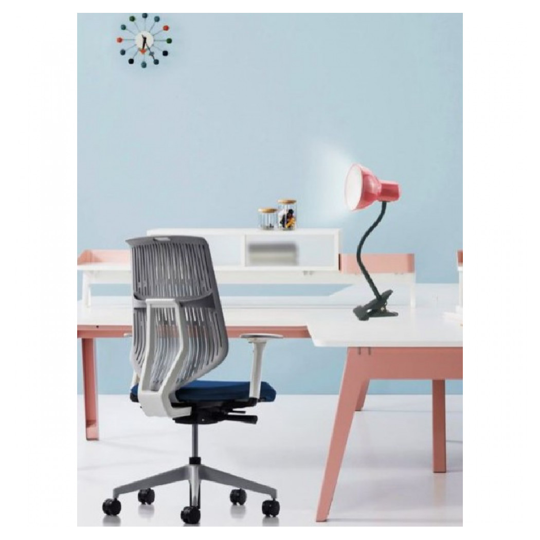 foto del prodotto trade shop lampada snodabile da scrivania luce tavolo braccio flessibile orientabile pinza rosa