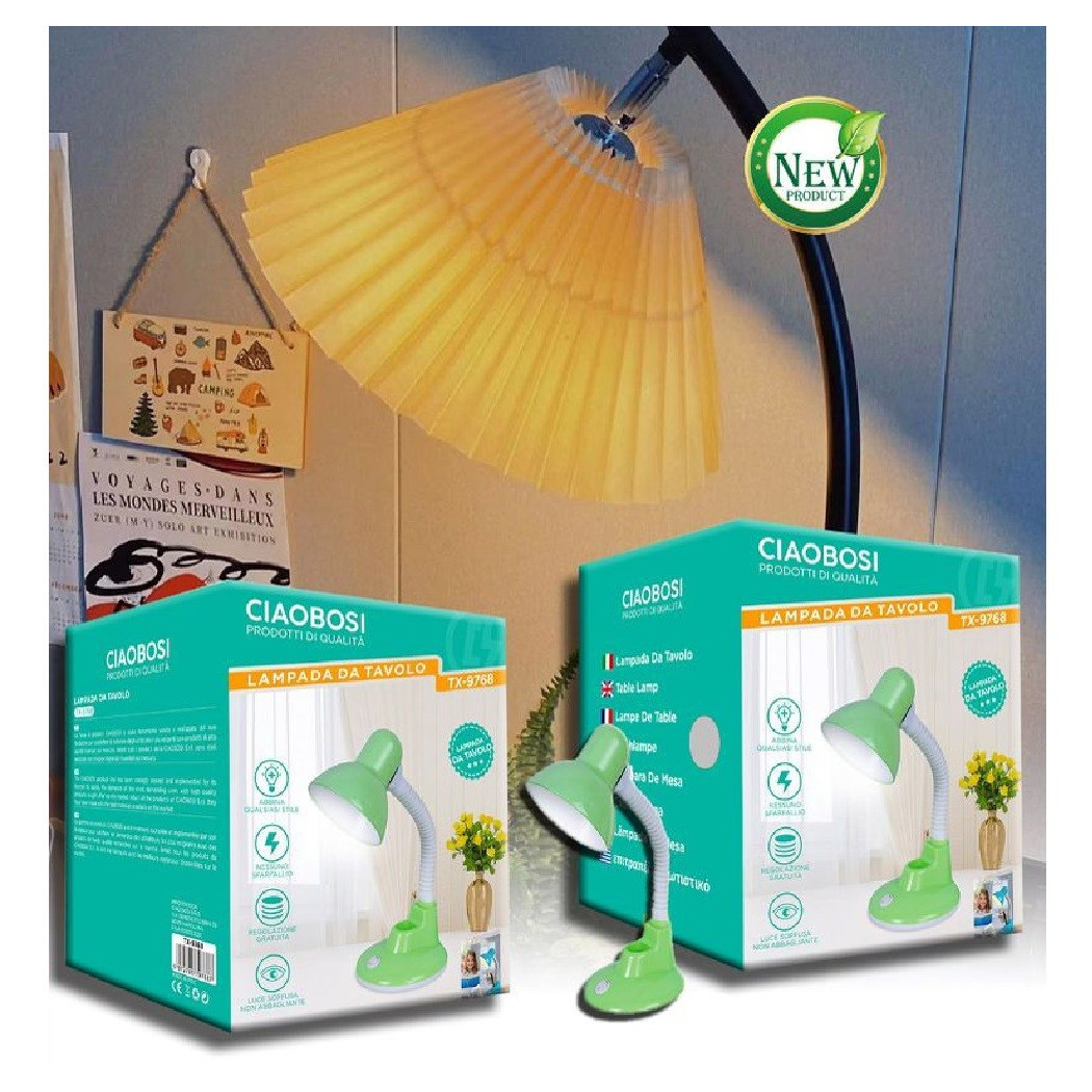 foto del prodotto trade shop lampada tavolo scrivania flessibile regolabile in qualsiasi angolazione tx 9768 