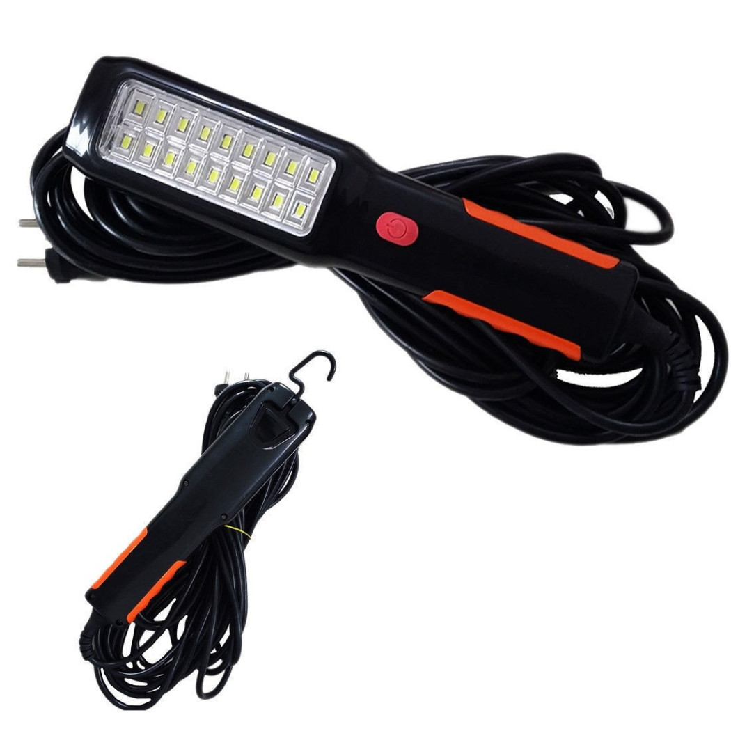 foto del prodotto trade shop lampada torcia 18 led smd lavoro gancio 10mt 220volt officina auto meccanica 