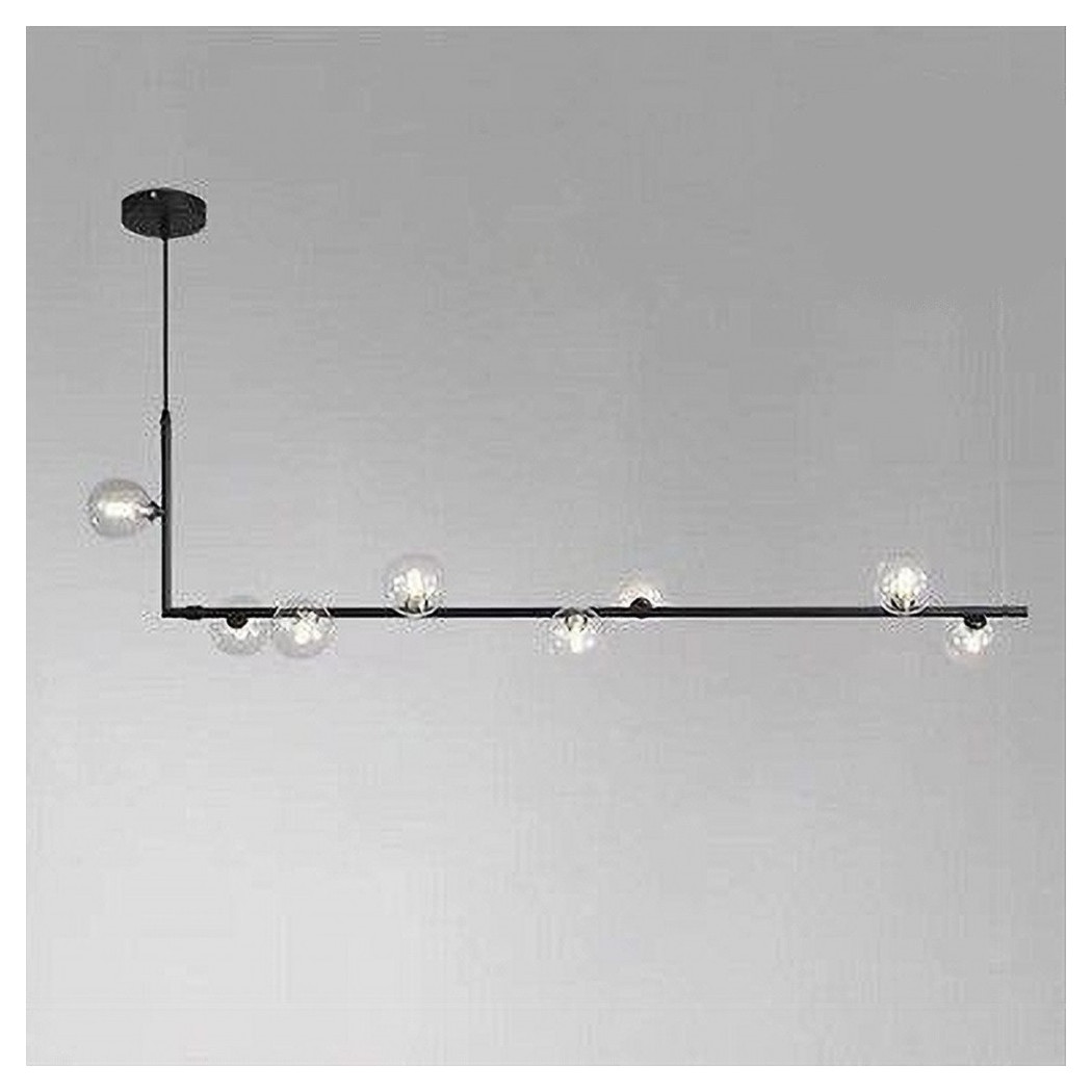 foto del prodotto trade shop lampadario 8 sfere g9 in vetro da soffitto in metallo nero design moderno 71621 