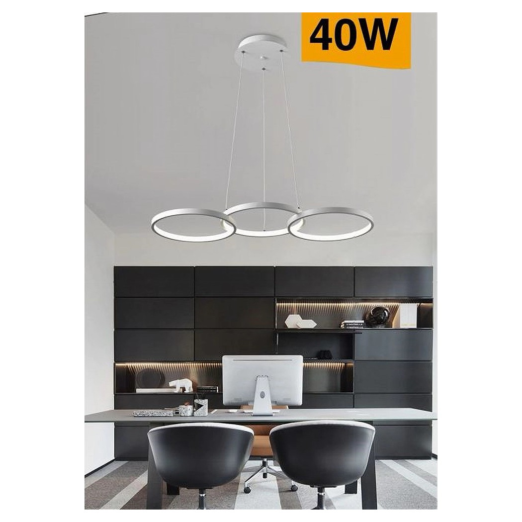 foto del prodotto trade shop lampadario a sospensione da soffitto 3 anelli tre tonalit di colore 40w b63 b3c 