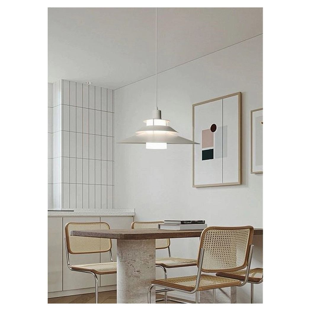 foto del prodotto trade shop lampadario a sospensione industriale e27 lampada pendente vintage retr lp 88 bianco