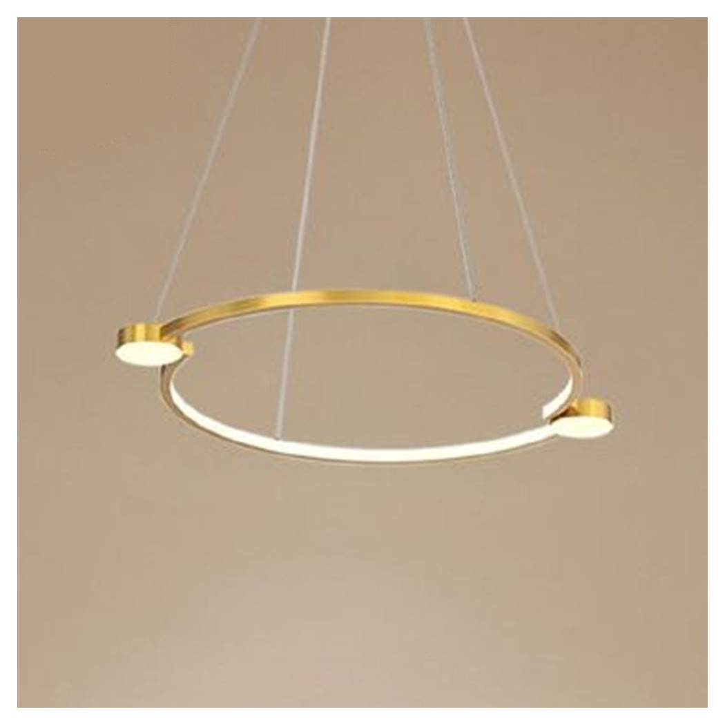 foto del prodotto trade shop lampadario a sospensione led 20w cerchio con telecomando design moderno oro 71088 