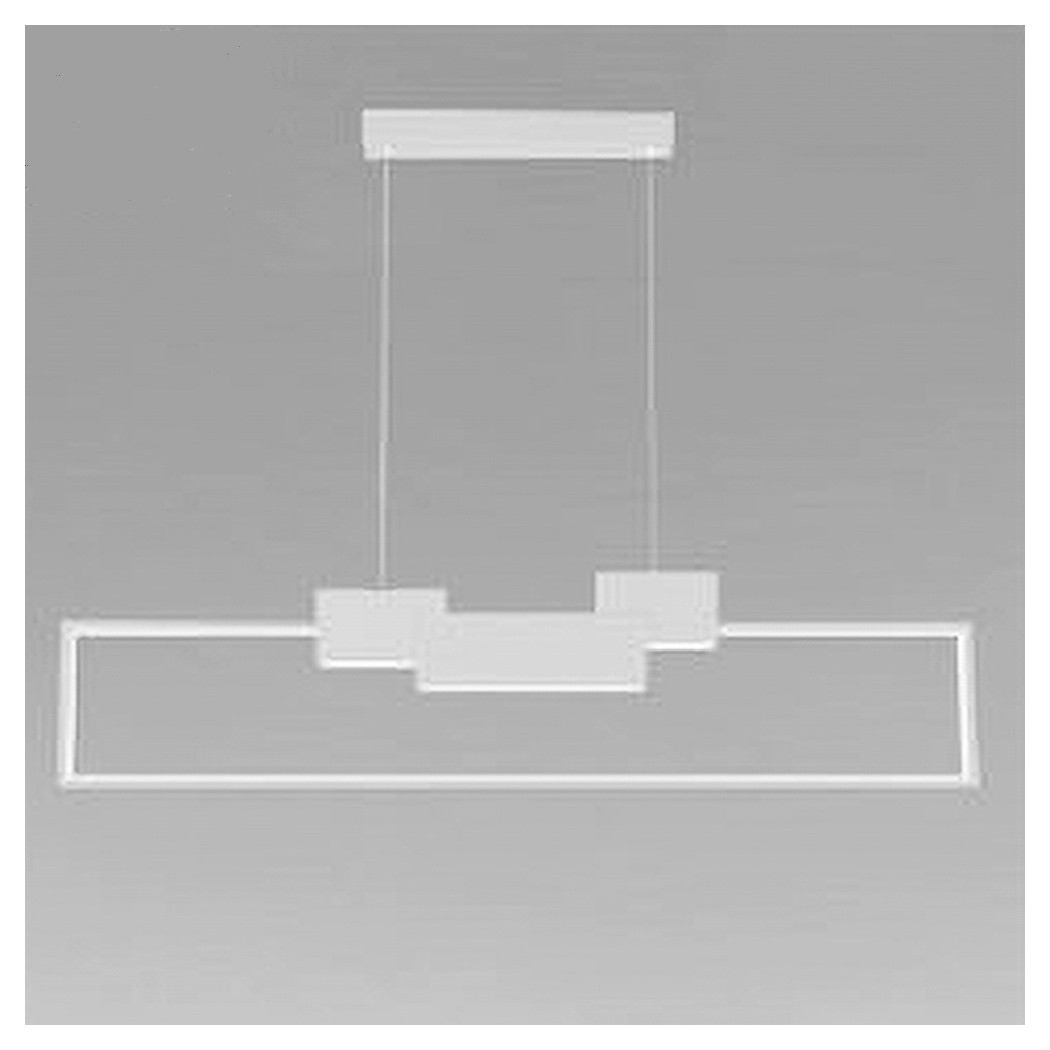 foto del prodotto trade shop - lampadario a sospensione led 42w rettangolare design moderno bianco luce fredda 71578 -