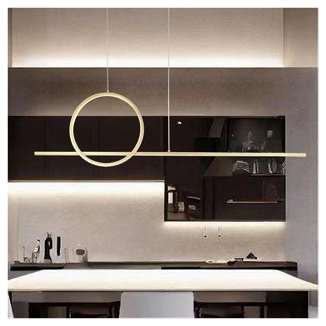 foto del prodotto trade shop lampadario a sospensione led 48w design cerchio linea oro ip20 cucina luce 4000k 33573 