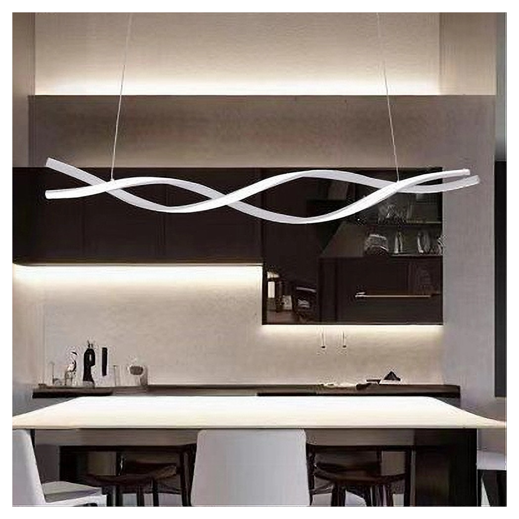 foto del prodotto trade shop lampadario a sospensione luce 3000k 6500k led 48w bianco spirale vortice orizzontale 01134 
