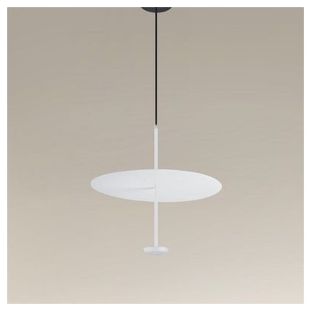 foto del prodotto trade shop lampadario a sospensione luce 6500k led 18w disco paralume piatto bianco rotondo 33160 