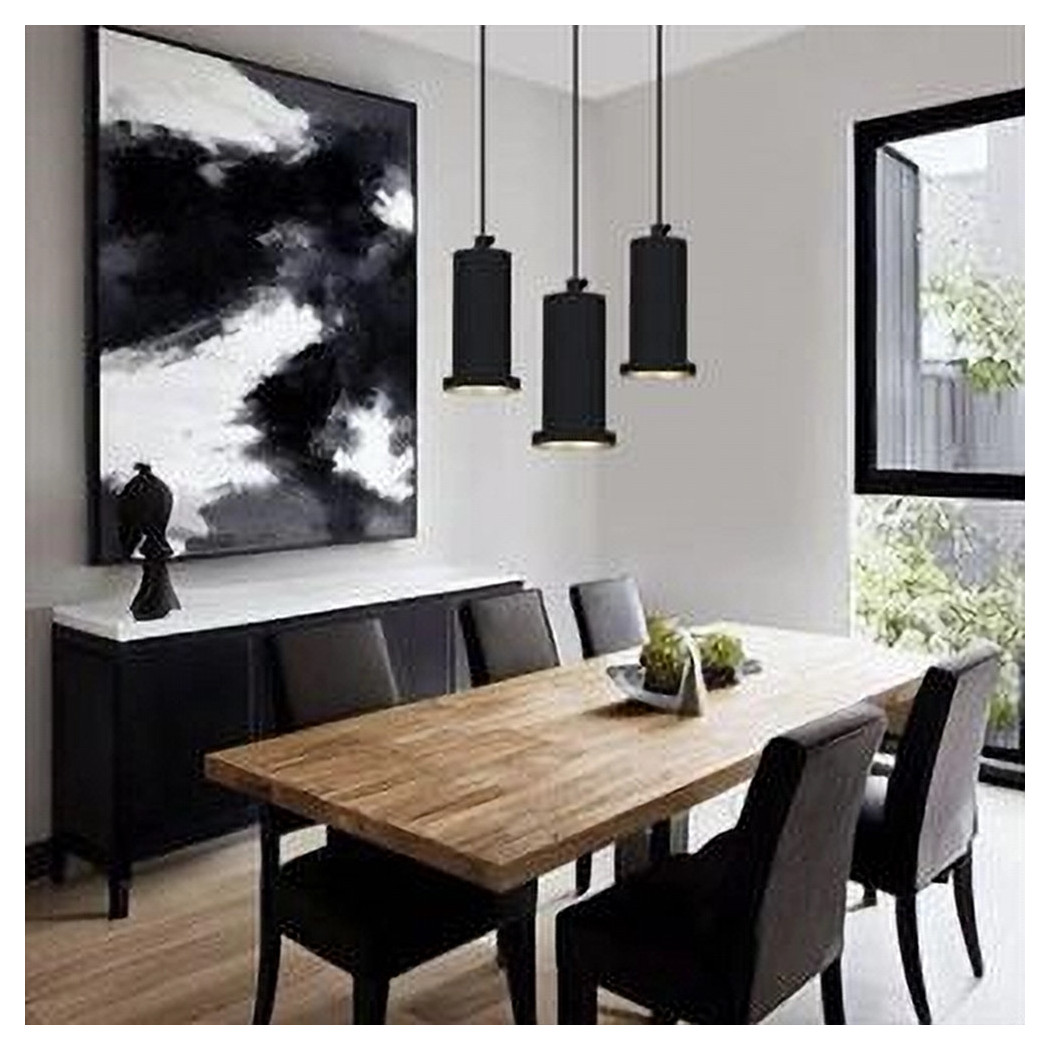 foto del prodotto trade shop lampadario a sospensione moderna contemporaneo nero oro portalampada pendente e27 33825 