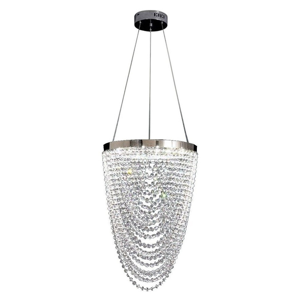 foto del prodotto trade shop lampadario a sospensione soffitto led 35w moderno cristalli luce fredda 6500k b75 