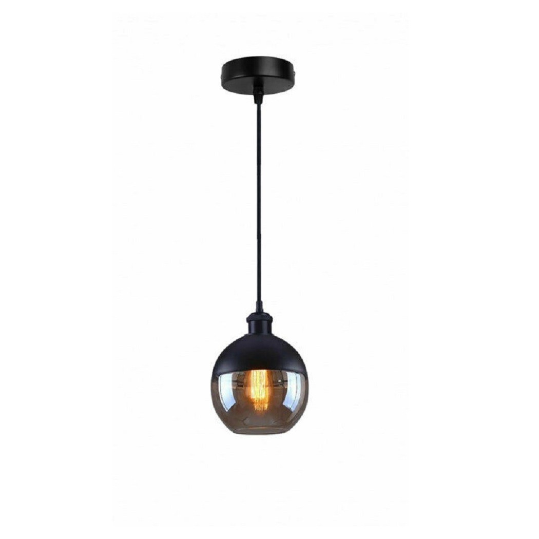 foto del prodotto trade shop lampadario a sospensione vintage da soffitto attacco e27 effetto ambrato lp 12n 
