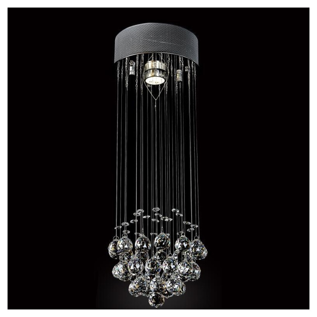 foto del prodotto trade shop lampadario con cristalli goccia da soffitto lampada gu10 pendente sospensione 90620 