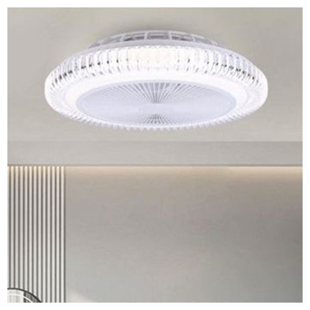 foto del prodotto trade shop lampadario con ventilatore da soffitto plafoniera led telecomando luce 3000 6500k 42217 
