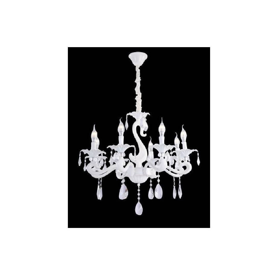 foto del prodotto trade shop lampadario da soffitto classico 8 bracci attacco e14 vetro cristallo a15 8 