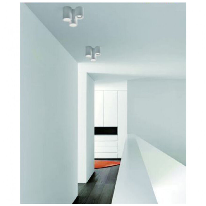 foto del prodotto trade shop lampadario lampada da soffitto portalampada gu10 3 cilindri in gesso gs c07 3 