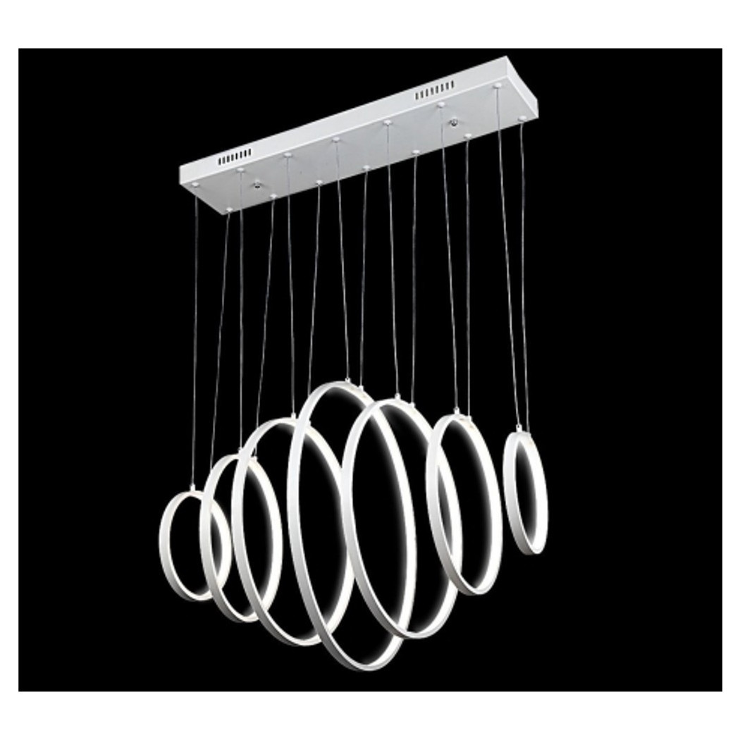 foto del prodotto trade shop lampadario lampada sospensione anelli luce led bianco freddo soffitto pendente 
