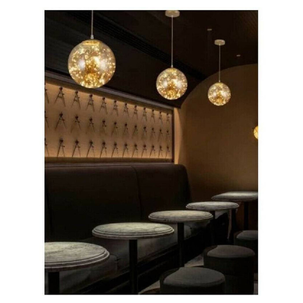 foto del prodotto trade shop lampadario led 10w sfera effetto cielo stellato in vetro a luce 7500k 3000k a47 bianco caldo 