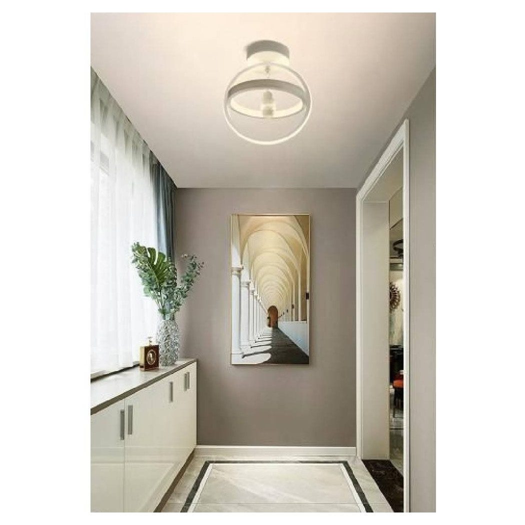 foto del prodotto trade shop lampadario led 22w cerchio plafoniera pendente soffitto luce 4000k 3000k 6500k pn 02b bianco caldo 