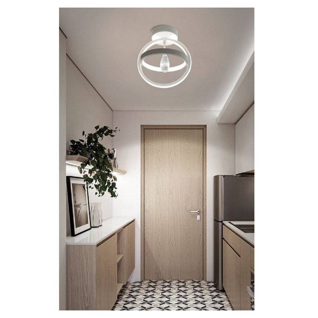foto del prodotto trade shop lampadario led 22w cerchio plafoniera pendente soffitto luce 4000k 3000k 6500k pn 02b bianco freddo 