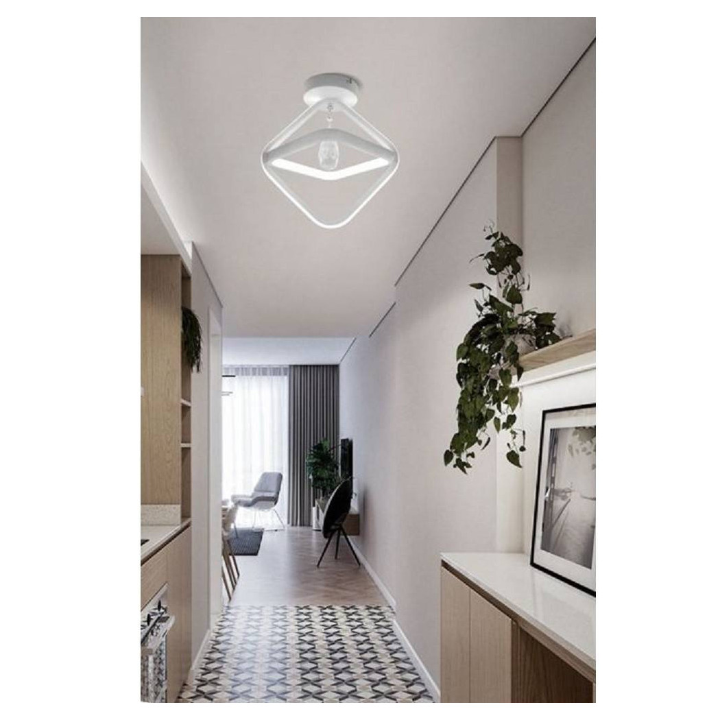 foto del prodotto trade shop lampadario led 25w rombo plafoniera pendente soffitto luce 4000k 3000k 6500k pn 03b bianco freddo 