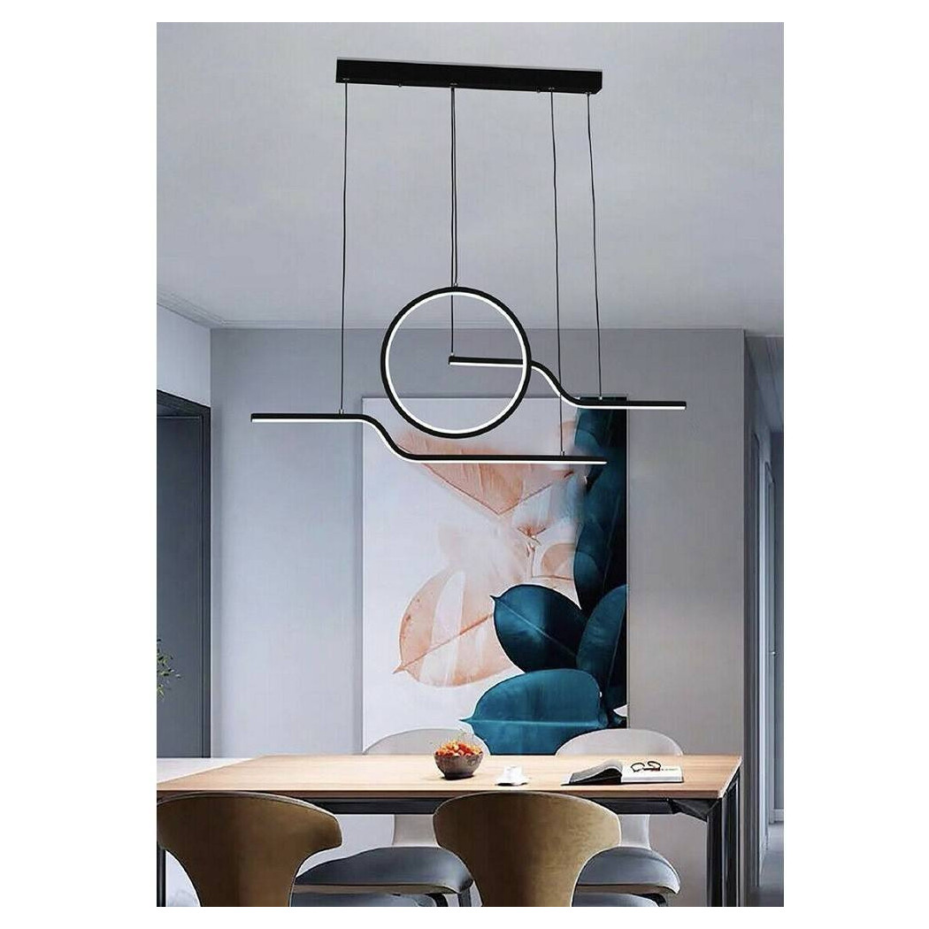 foto del prodotto trade shop lampadario led 32w lampada stile contemporaneo moderno luce 6500k 4000k nero a44 bianco freddo 