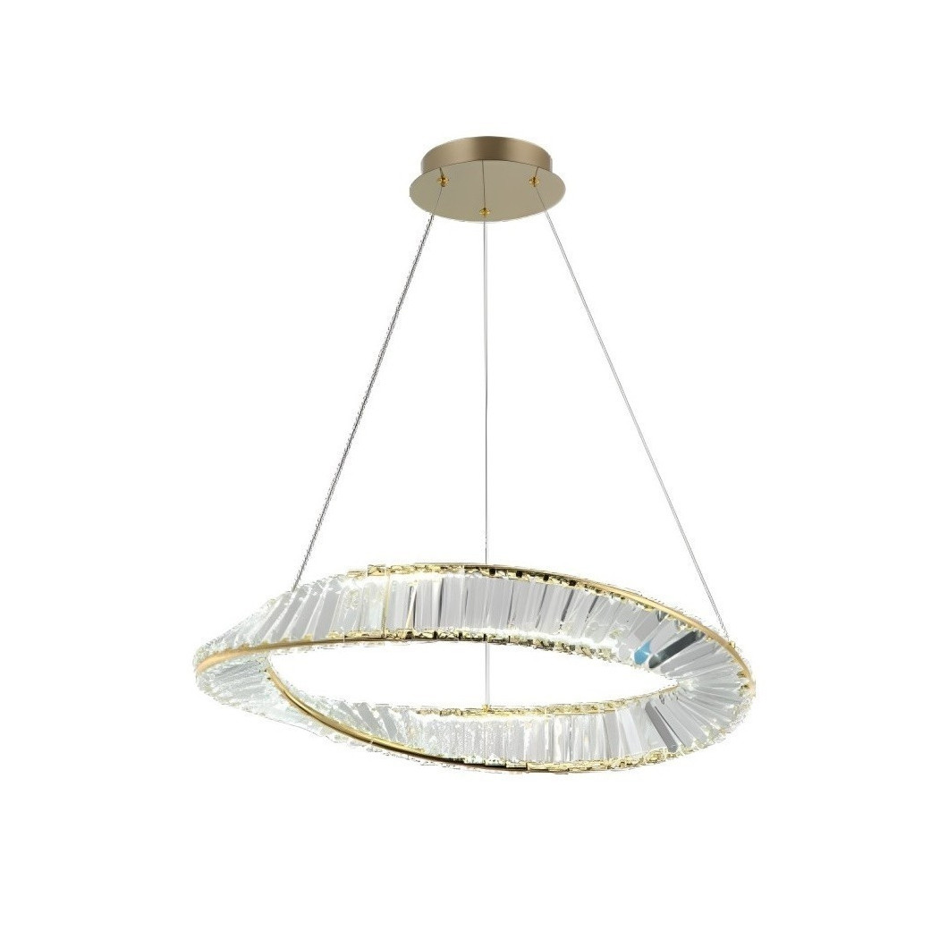 foto del prodotto trade shop lampadario led 45w sospeso da soffitto curve con cristalli luce fredda 8000k b76 