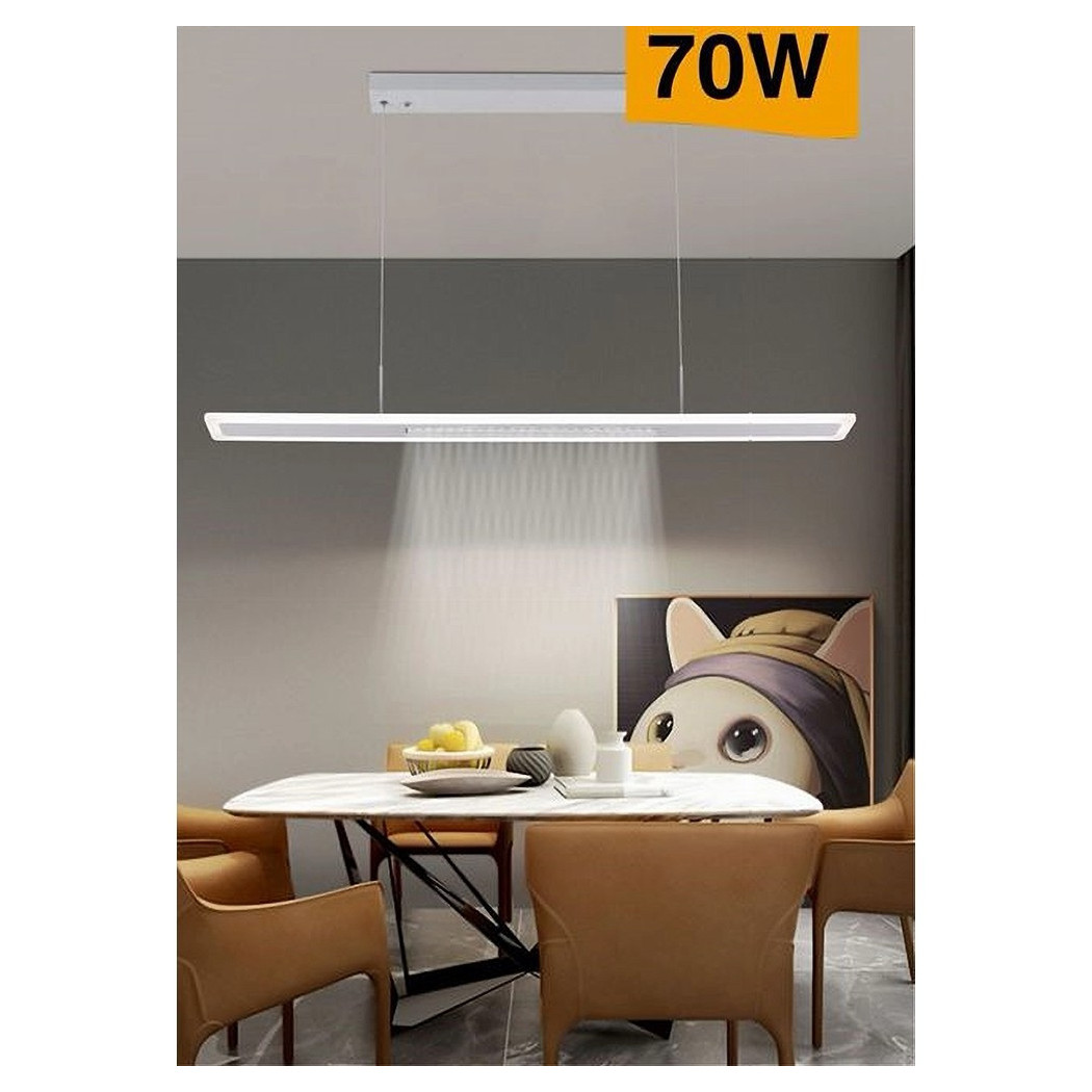 foto del prodotto trade shop lampadario led 70w a sospensione lampada dimmerabile 3 colorazioni di luce b80 3c bianco