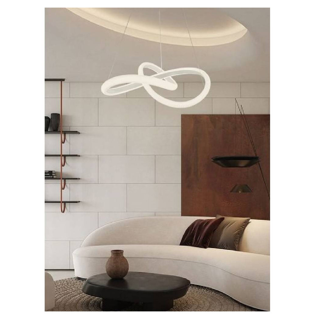 foto del prodotto trade shop lampadario led a effetto cristallo intrecciato 40w luce 6500k 3000k 4000k lp 25b bianco caldo 