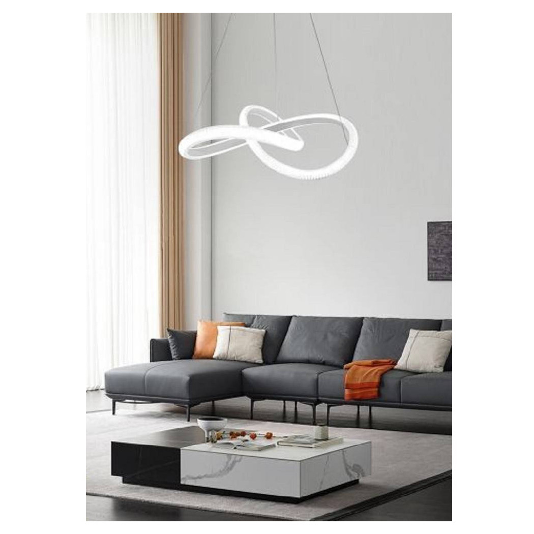 foto del prodotto trade shop lampadario led a effetto cristallo intrecciato 40w luce 6500k 3000k 4000k lp 25b bianco freddo 