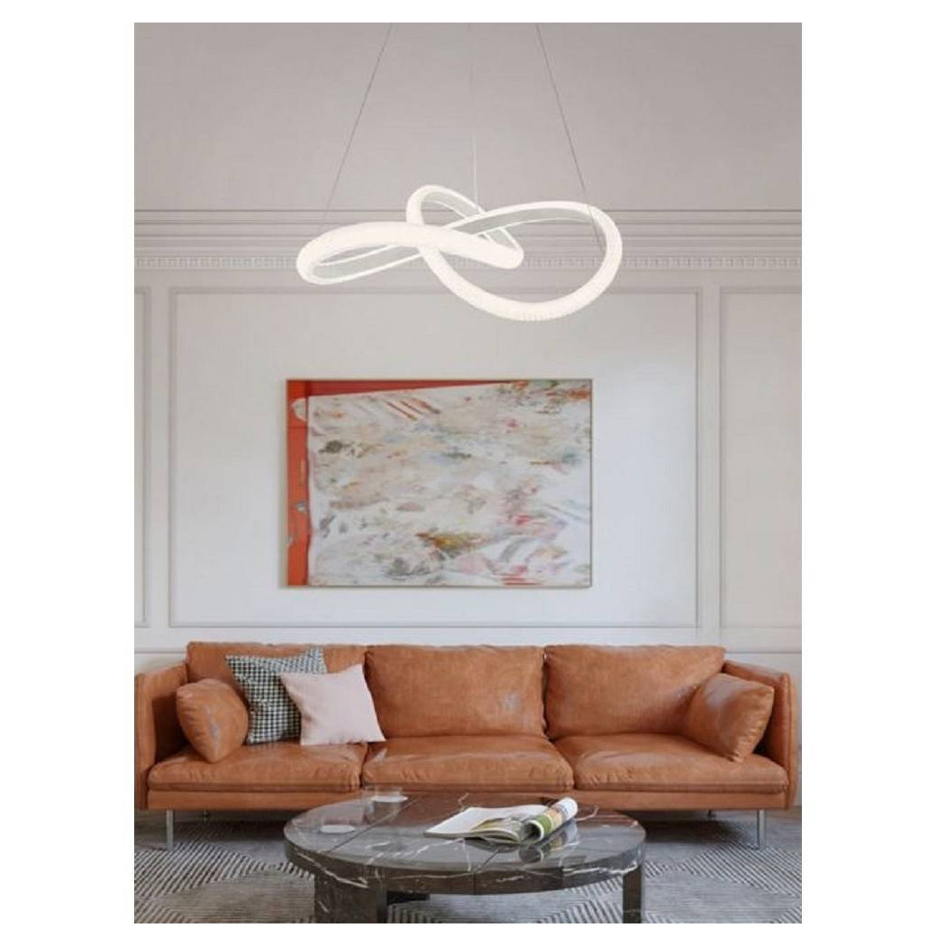 foto del prodotto trade shop lampadario led a effetto cristallo intrecciato 40w luce 6500k 3000k 4000k lp 25b bianco naturale 