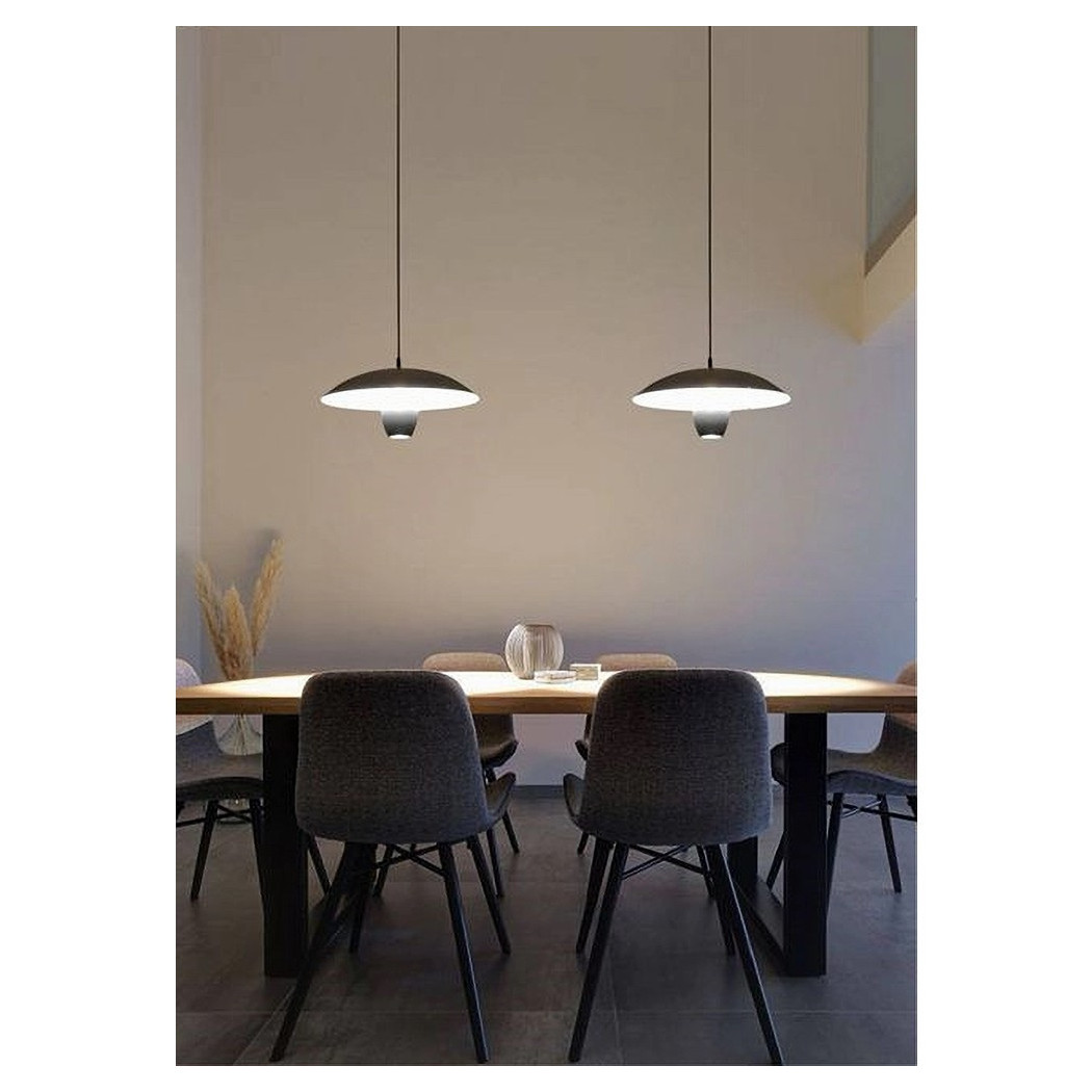 foto del prodotto trade shop lampadario led a sospensione moderno 11w 880lm bianco nero luce calda ip20 lp 64 nero
