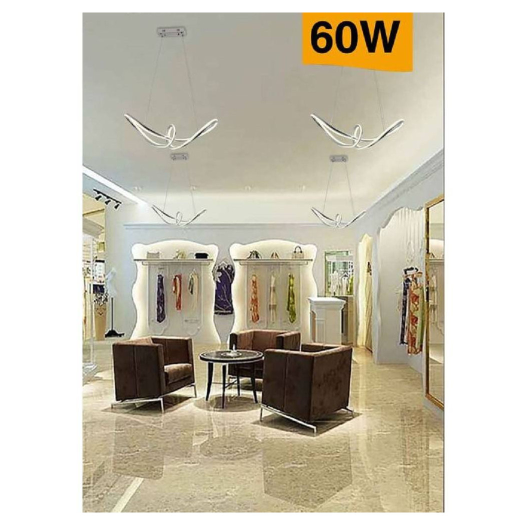 foto del prodotto trade shop lampadario led intrecciato a fiocco a sospensione 60w 3 colorazione luce a59 a3c 