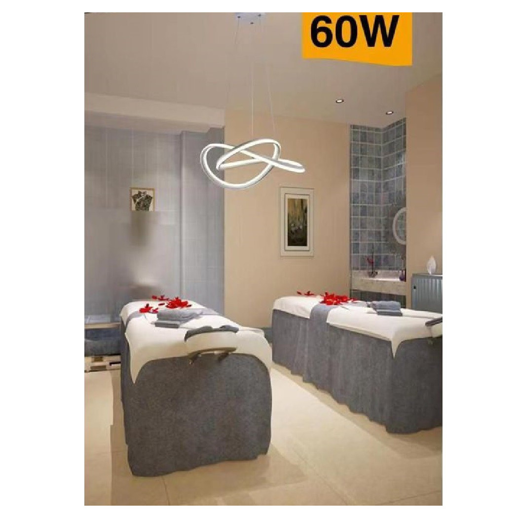 foto del prodotto trade shop lampadario led moderno intrecciato lampada soffitto 60w luce 3000k 6500k 4000k a50b bianco caldo 