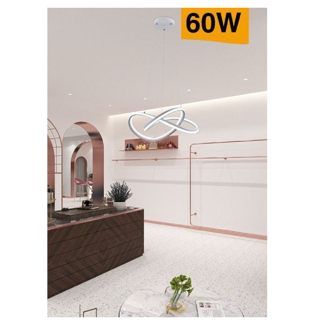 foto del prodotto trade shop lampadario led moderno intrecciato lampada soffitto 60w luce 3000k 6500k 4000k a50b bianco freddo 