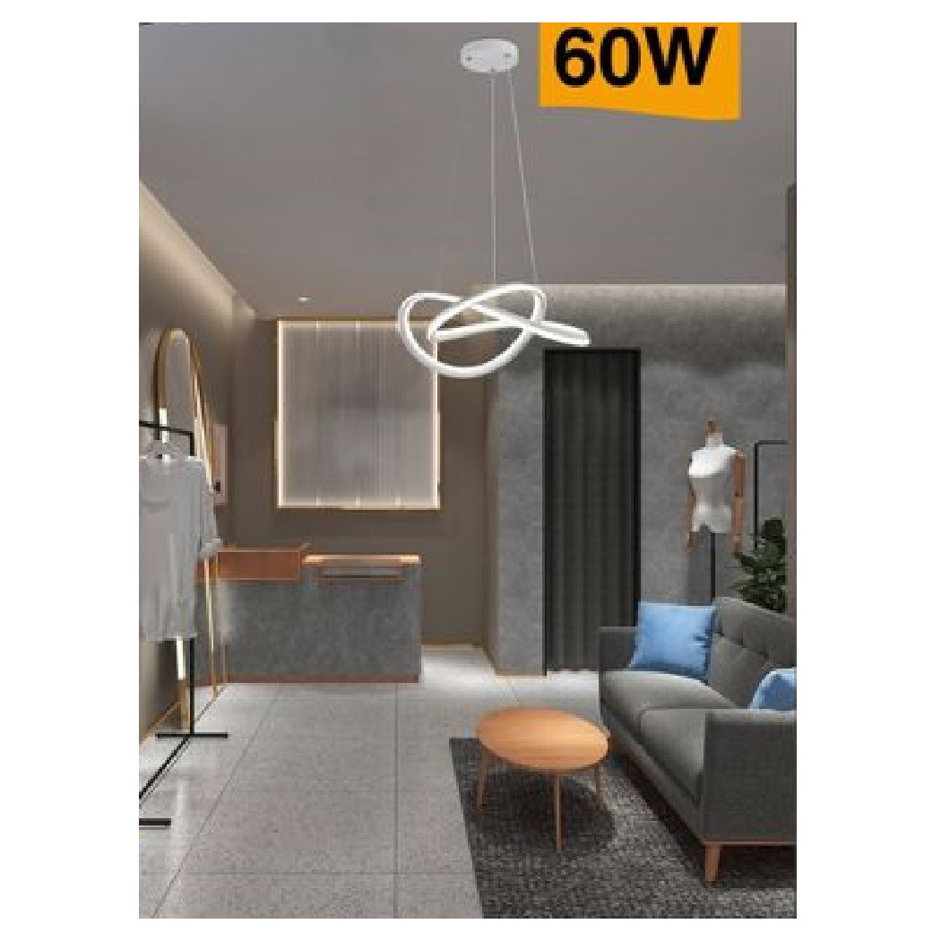 foto del prodotto trade shop lampadario led moderno intrecciato lampada soffitto 60w luce 3000k 6500k 4000k a50b bianco naturale 