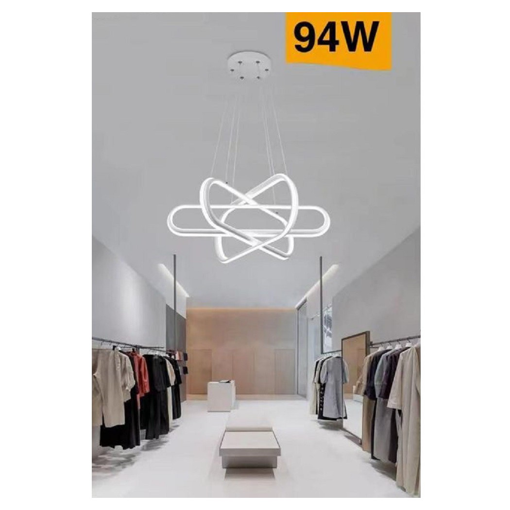foto del prodotto trade shop lampadario led moderno lampada a sospensione 94w bianca luce 4000k 3000k 6500k a49 bianco freddo 