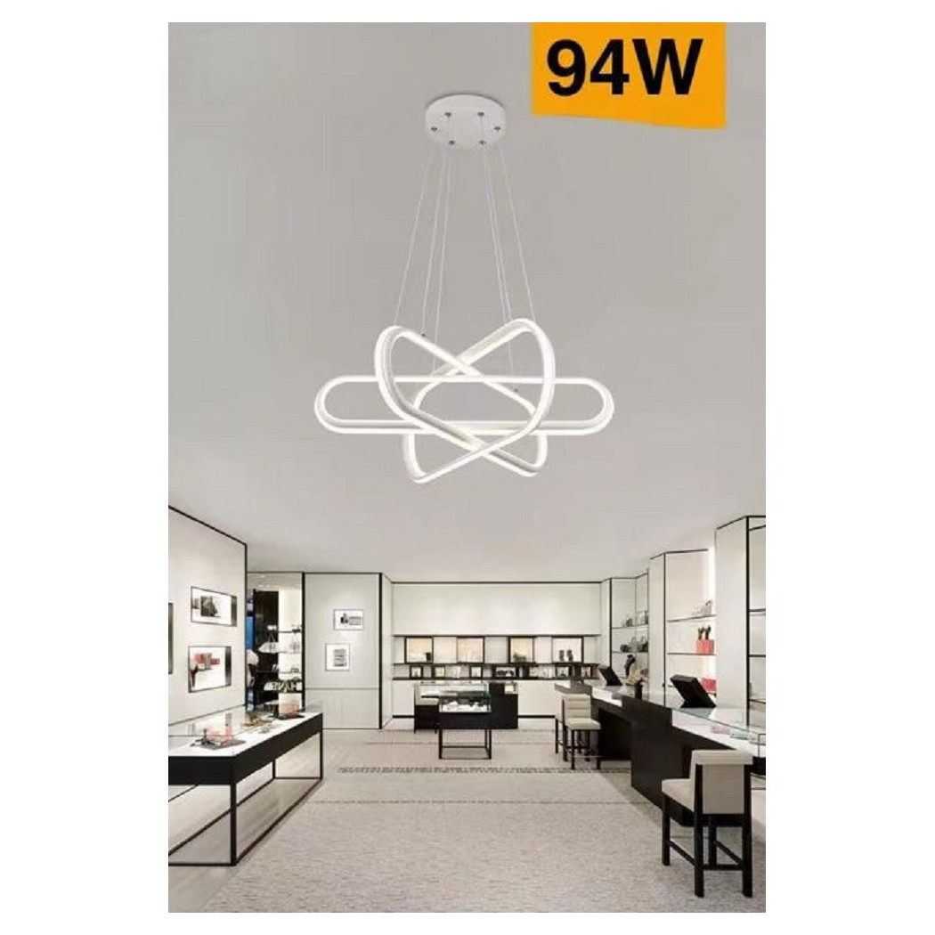 foto del prodotto trade shop lampadario led moderno lampada a sospensione 94w bianca luce 4000k 3000k 6500k a49 bianco naturale 