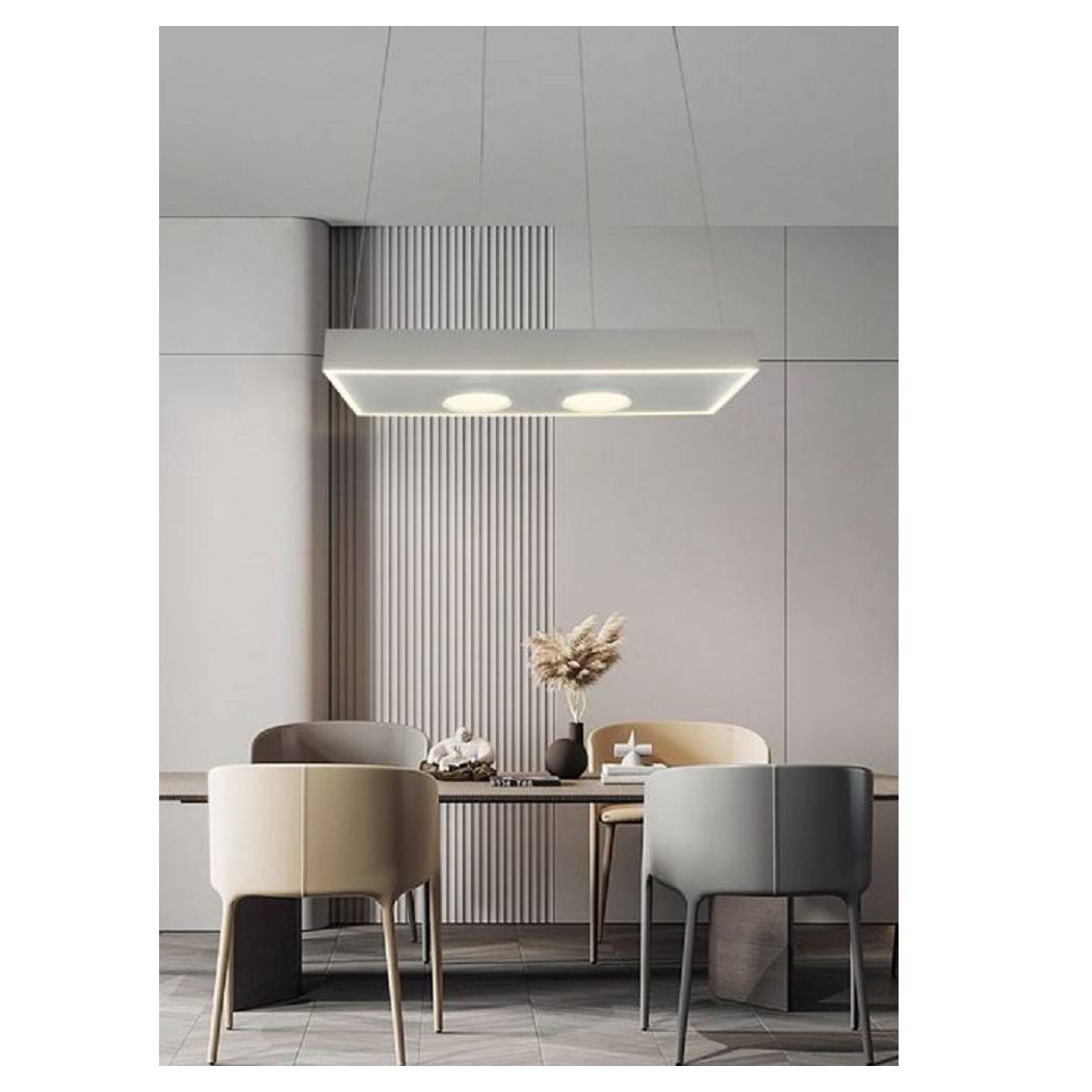 foto del prodotto trade shop lampadario led moderno minimal lampada sospensione 40w luce calda naturale lp 08b bianco naturale 