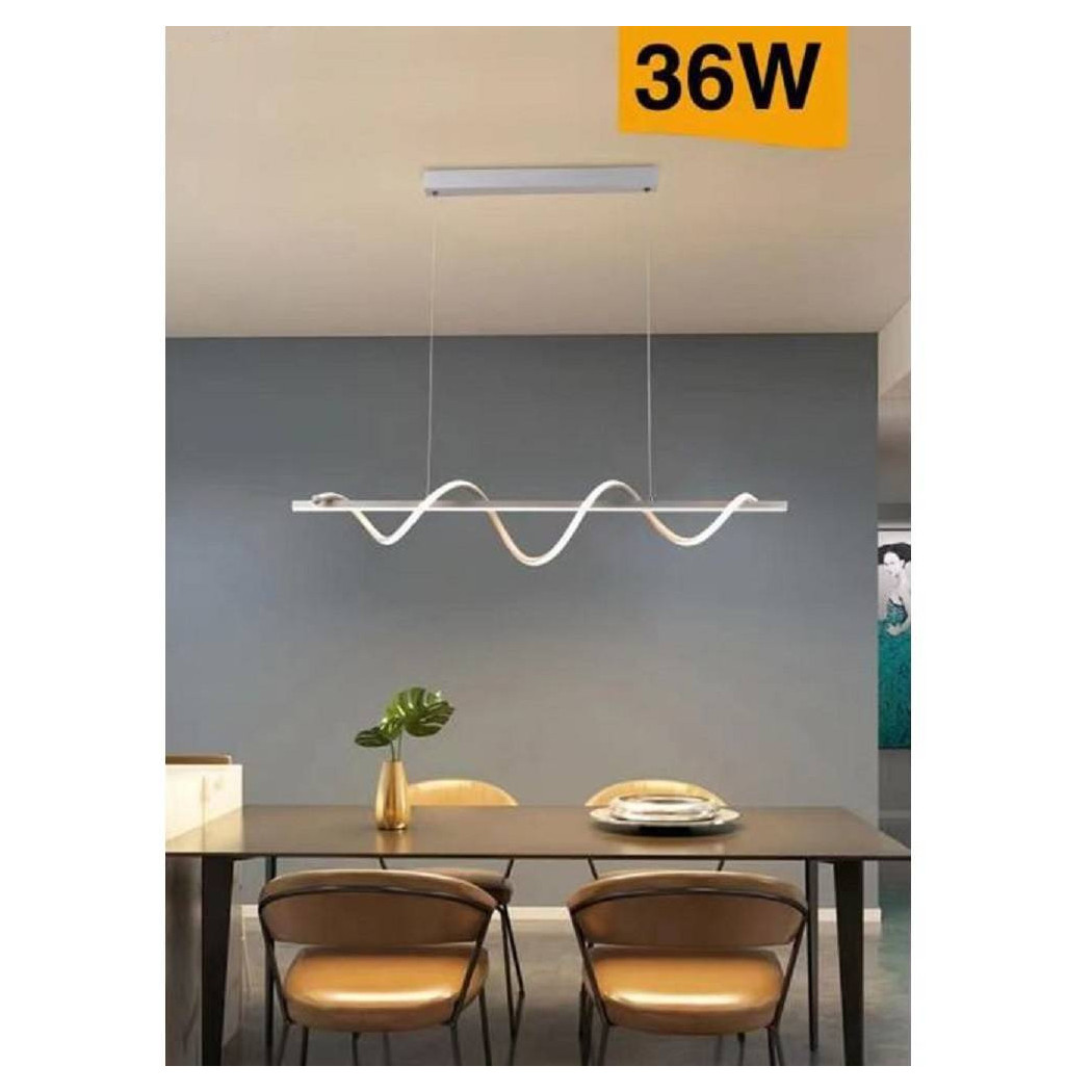 foto del prodotto trade shop lampadario led sospensione 36w moderna twist bianco luce 6500k 3000k 4000k b65 b bianco caldo 