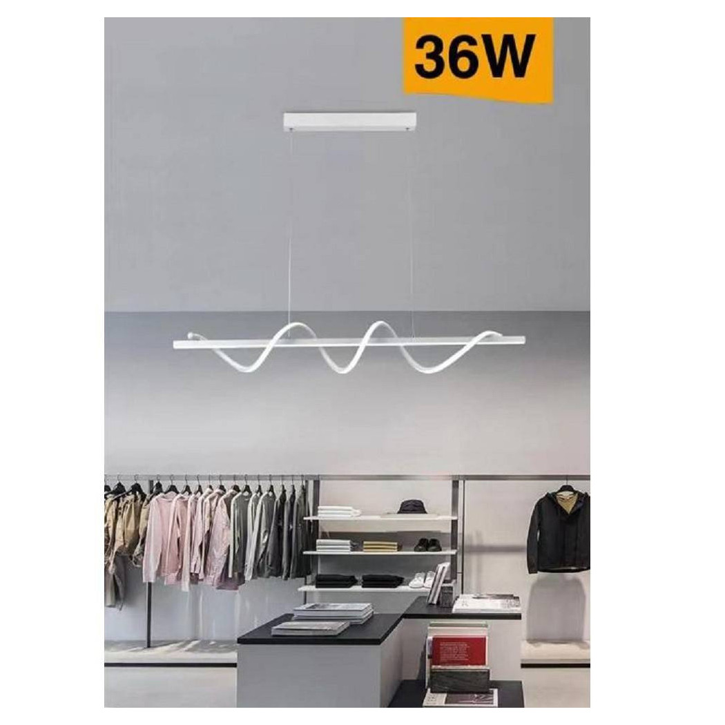 foto del prodotto trade shop lampadario led sospensione 36w moderna twist bianco luce 6500k 3000k 4000k b65 b bianco freddo 