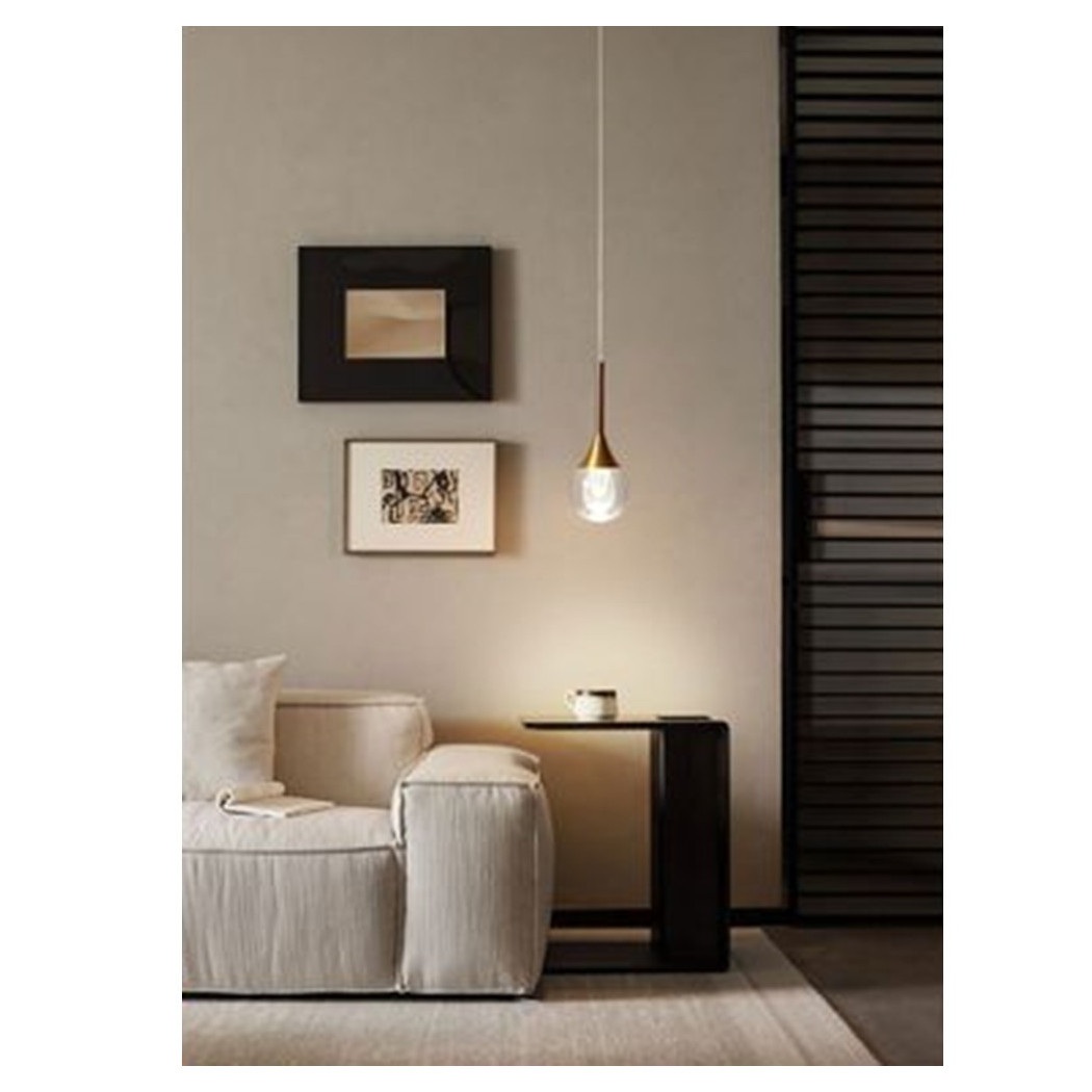 foto del prodotto trade shop - lampadario moderno led 5w globo lampada dorata pendente luce 3000k 4000k 6500k lp-41 - -bianco caldo -
